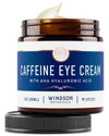 Eye Cream for Dark Circles and Puffiness - Moisturizing, Wrinkle-Reducing Anti-Aging Caffeine Eye Cream by Windsor Botanicals - With AHA Hyaluronic Acid, 100% Pure Brazilian Coffee Oil - Boxed - 1 oz