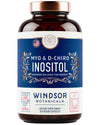 Inositol PCOS Support for Women - Myo and D-Chiro Ovarian Supplement for Symptom Relief, Mood, Fertility, and Weight Control by Windsor Botanicals - With, Ashwagandha, and Maca - 30-Day 120 Vegan Caps