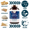Male Fertility Supplement by Windsor Botanicals - Reproductive Health Support - Concentrated Multi-Vitamin and Mineral Formula - Gluten-Free, Non-GMO, 120 Capsules