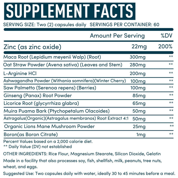 Male Fertility Supplement by Windsor Botanicals - Reproductive Health Support - Concentrated Multi-Vitamin and Mineral Formula - Gluten-Free, Non-GMO, 120 Capsules