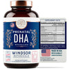 Prenatal DHA with Folic Acid - Fetal Development and Pregnancy Support Formula - Windsor Botanicals High-Potency Vitamin D3, DHA and EPA Omega-3s and Folic Acid - Strawberry Flavor - 90 Softgels