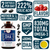 Prenatal DHA with Folic Acid - Fetal Development and Pregnancy Support Formula - Windsor Botanicals High-Potency Vitamin D3, DHA and EPA Omega-3s and Folic Acid - Strawberry Flavor - 90 Softgels