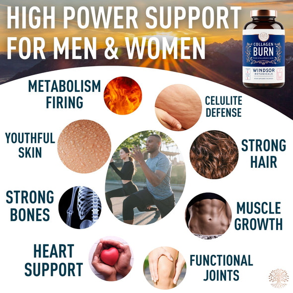 Windsor Botanicals Collagen Burn - Thermogenic Weight Management and Metabolism Support - 90 Capsules