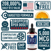 Vegan Vitamin B12 Sublingual Liquid Drops - Max Strength, Cruelty-Free 5,000mcg B12 Methylcobalamin Supplement - Windsor Botanicals Mood, Energy and Blood Cell Production Support - Citrus Flavor, 2oz