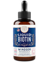 Concentrated Liquid Biotin Plus Collagen Peptides - Hair, Skin, Nail, Joints Support - Sublingual Drops by Windsor Botanicals - 10,000mcg Biotin, 5,000mcg Collagen - Lemon Flavor - 2-Month - 2 oz